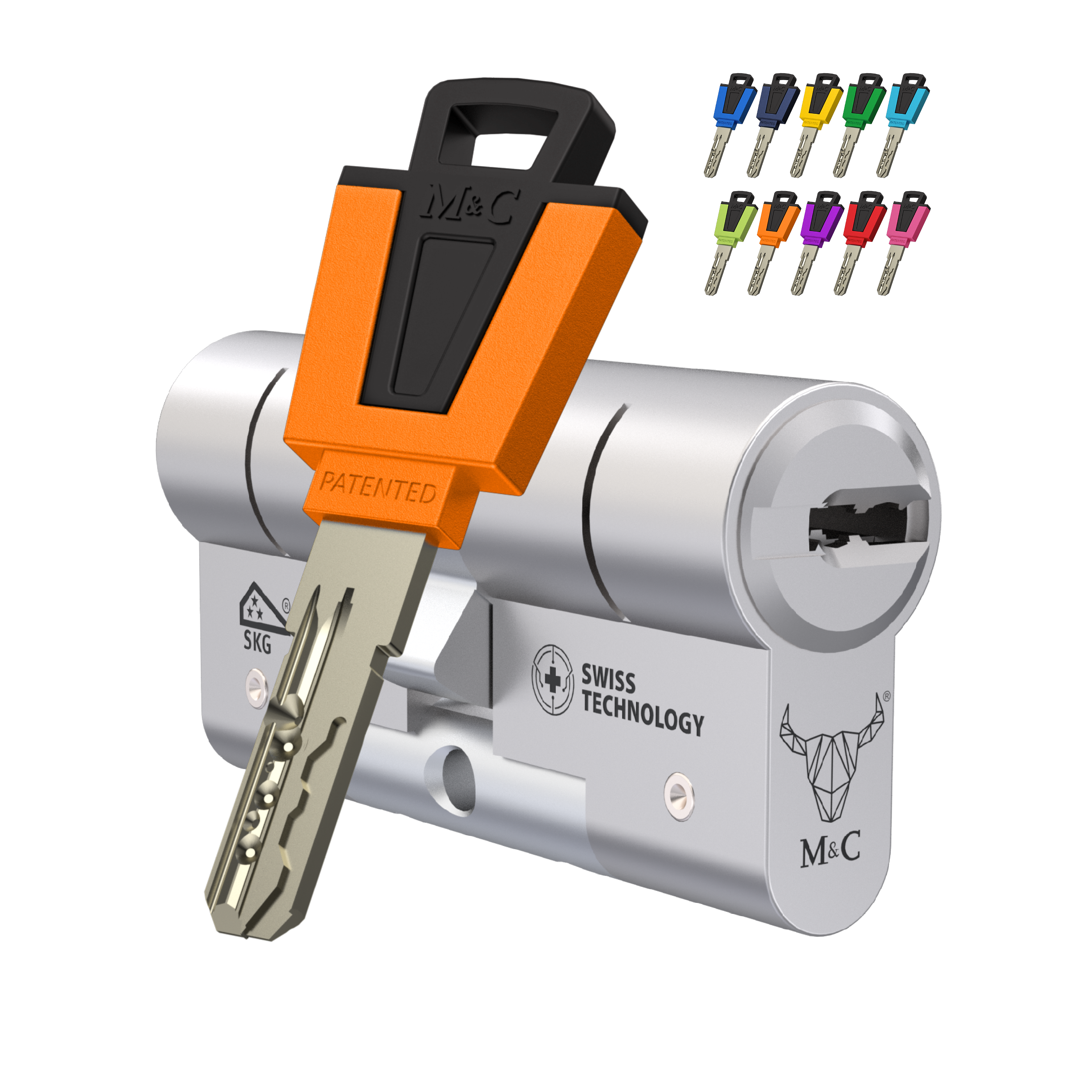 M&C COLOR+ anti-kerntrek cilinder SKG*** – veiligheidscilinder op maat
